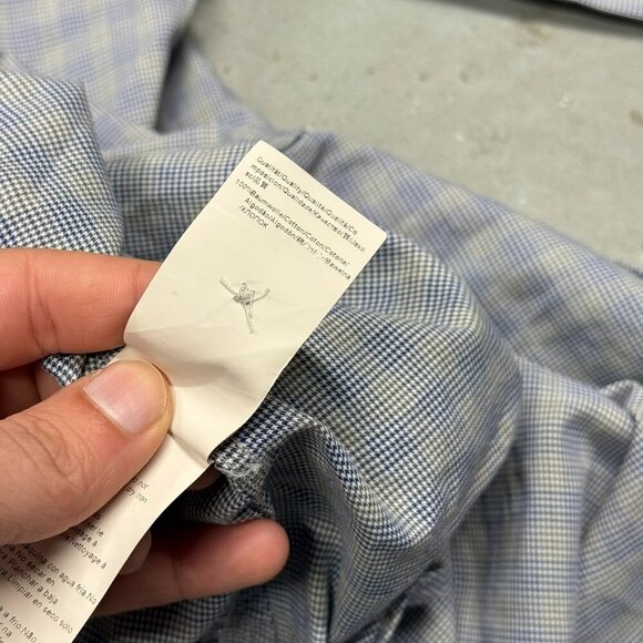 Hugo Boss Slim Fit Peric Long Sleeve Button Down Shirt Check Blue Cotton Large - Picture 10 of 10